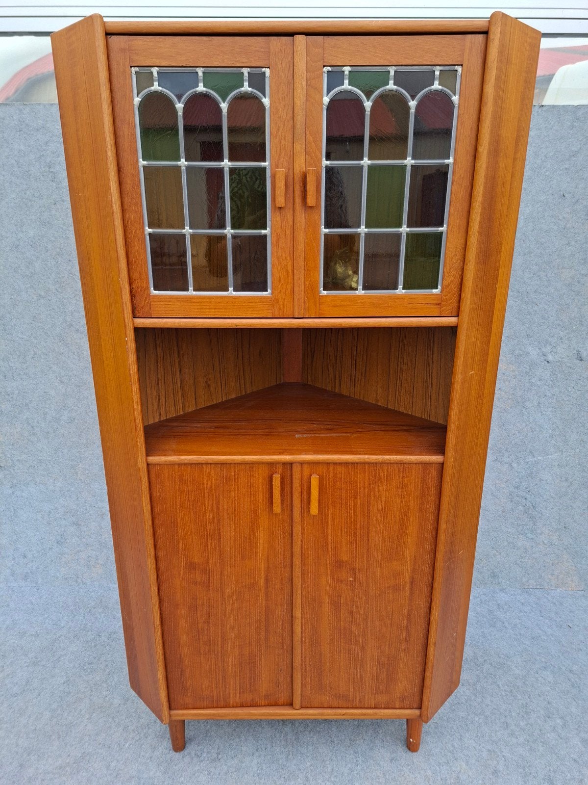 vintage hoekkast, Gebruikt, Hoekkast, vintage, Deens design, teak furniture, 100 tot 150 cm, Glas