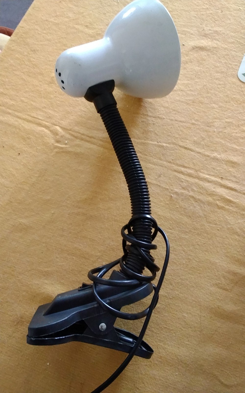 Klemlamp met witte lampenkap en zwarte flexibele arm, Huis en Inrichting, Ophalen of Verzenden