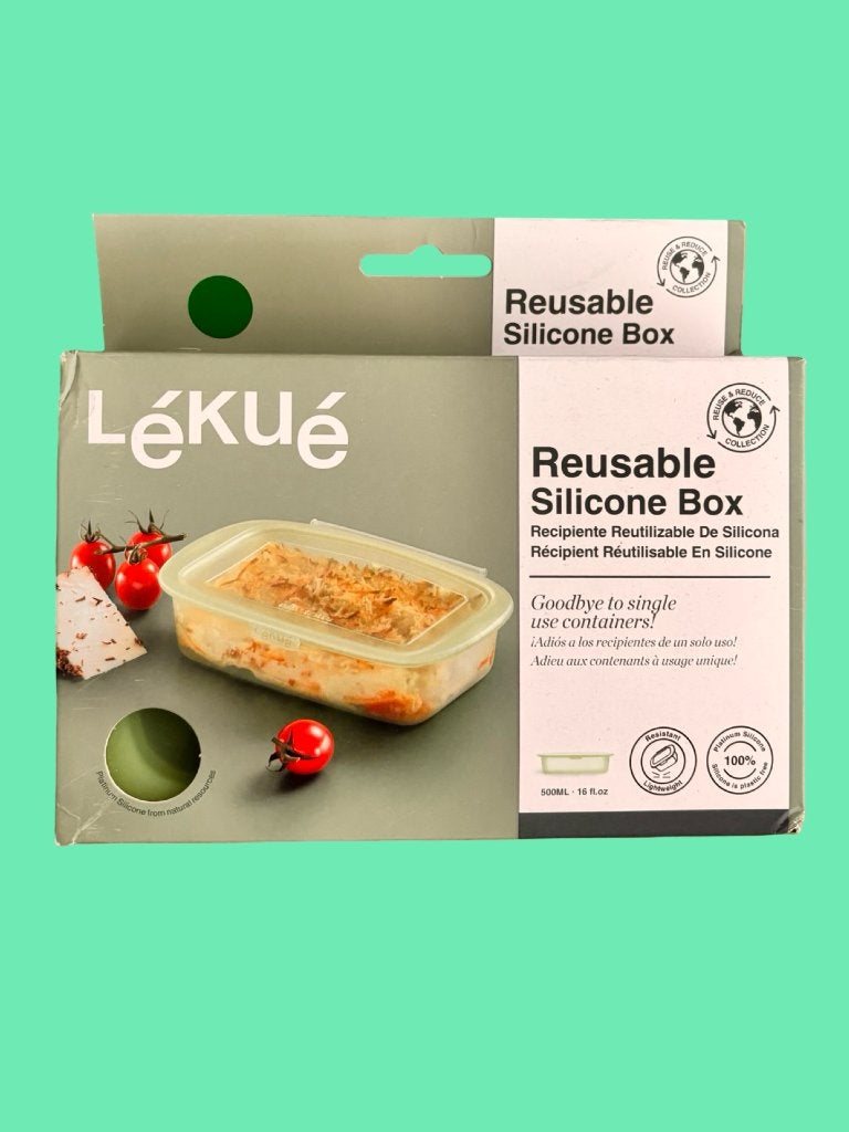 Lékué siliconen bewaarbakje 500ml BPA-vrij, Groen, Nieuw, Ophalen of Verzenden, Voorraadpot
