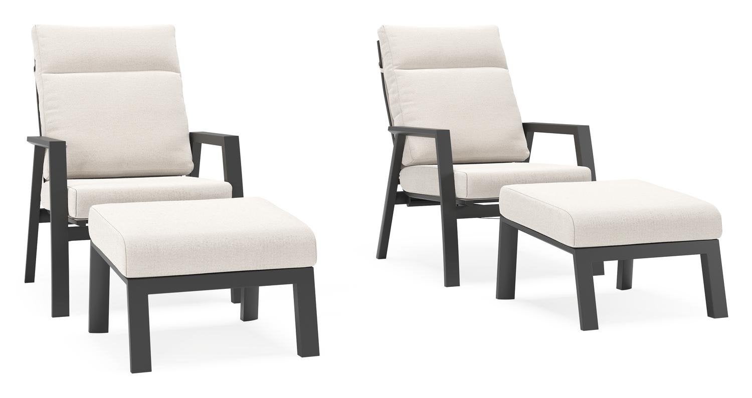 Exterioo set van 2 Mismo Loungestoelen met voetenbank, Ophalen, Nieuw, Aluminium