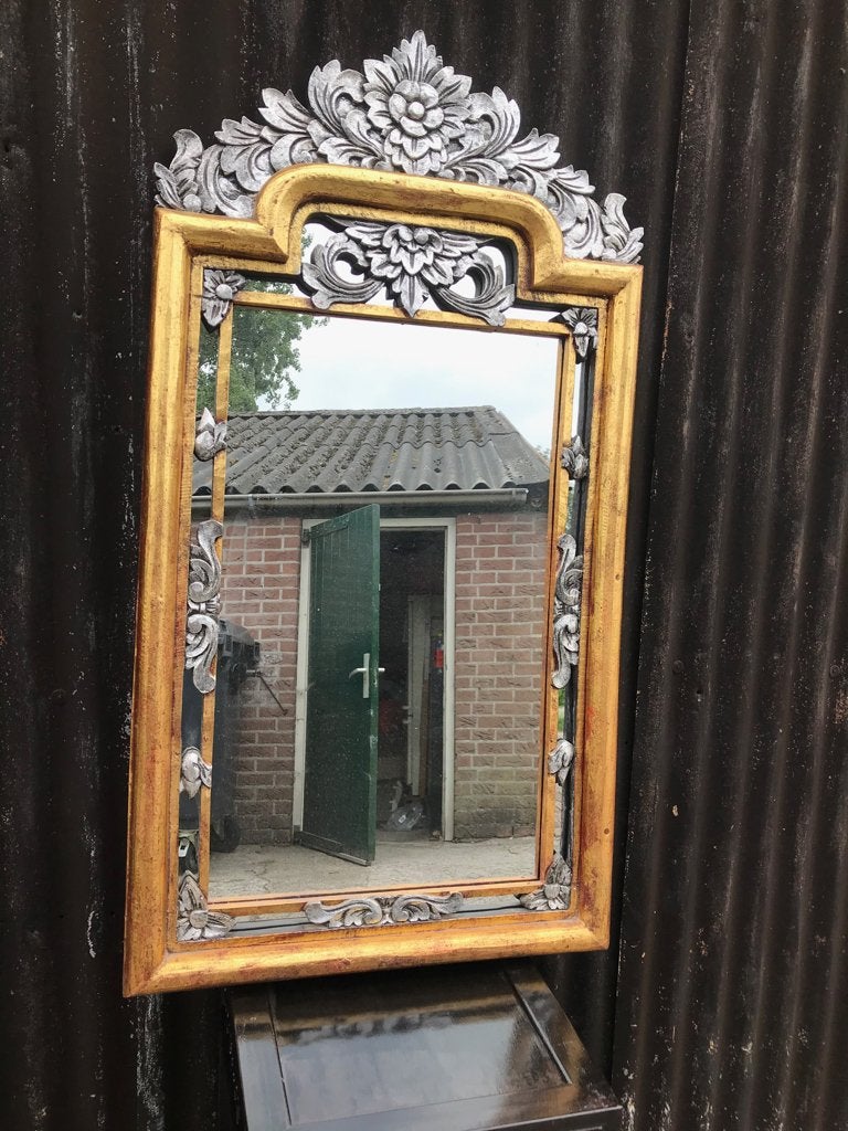 Houtsnijwerk spiegel uit bali indonesie massief pronkstuk, Verburgt Vintage, 100 tot 150 cm, Nieuw, Ophalen of Verzenden