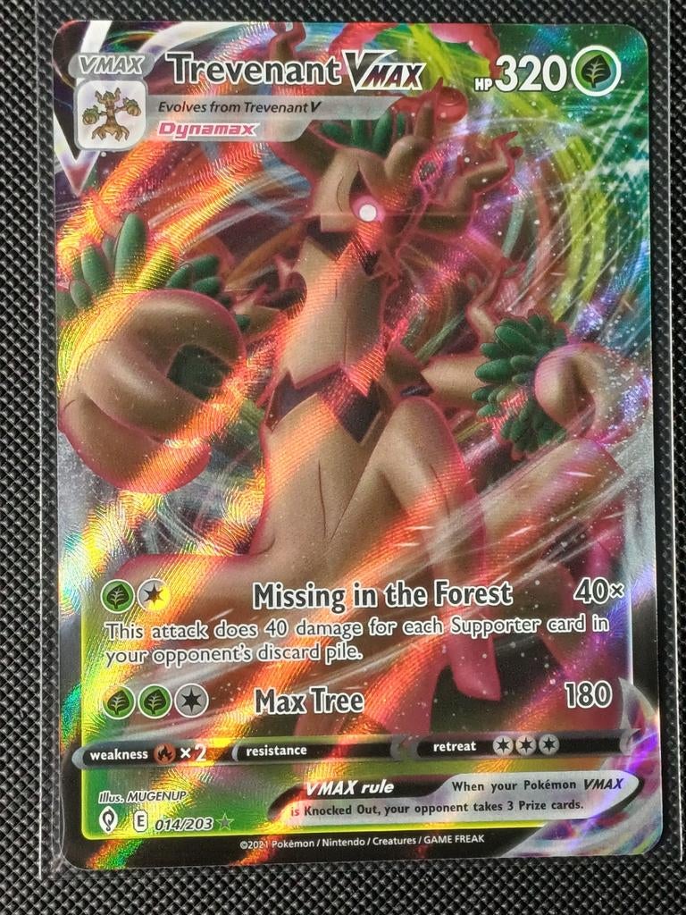 Trevenant VMAX 014/203 Evolving Skies Pokémon Kaart, Ophalen of Verzenden, Zo goed als nieuw, Losse kaart, Foil