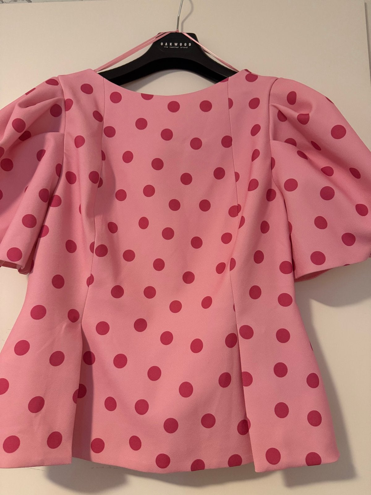 Zara Blouse met peplum, roze met stippen, nieuw, maat L/XL, Ophalen of Verzenden, Nieuw, Maat 46/48 (XL) of groter, Roze