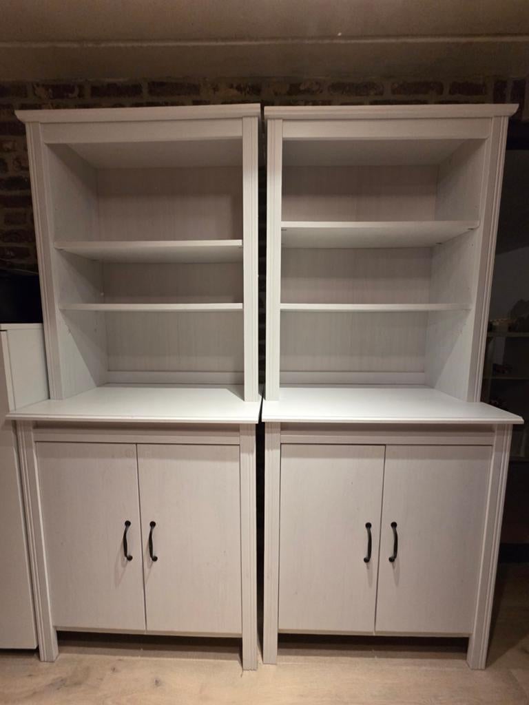 IKEA wit houten kasten met boekenrek 190,5 x 80,3 x 47,8 cm, Ophalen, Met deur(en), 50 tot 100 cm, Zo goed als nieuw