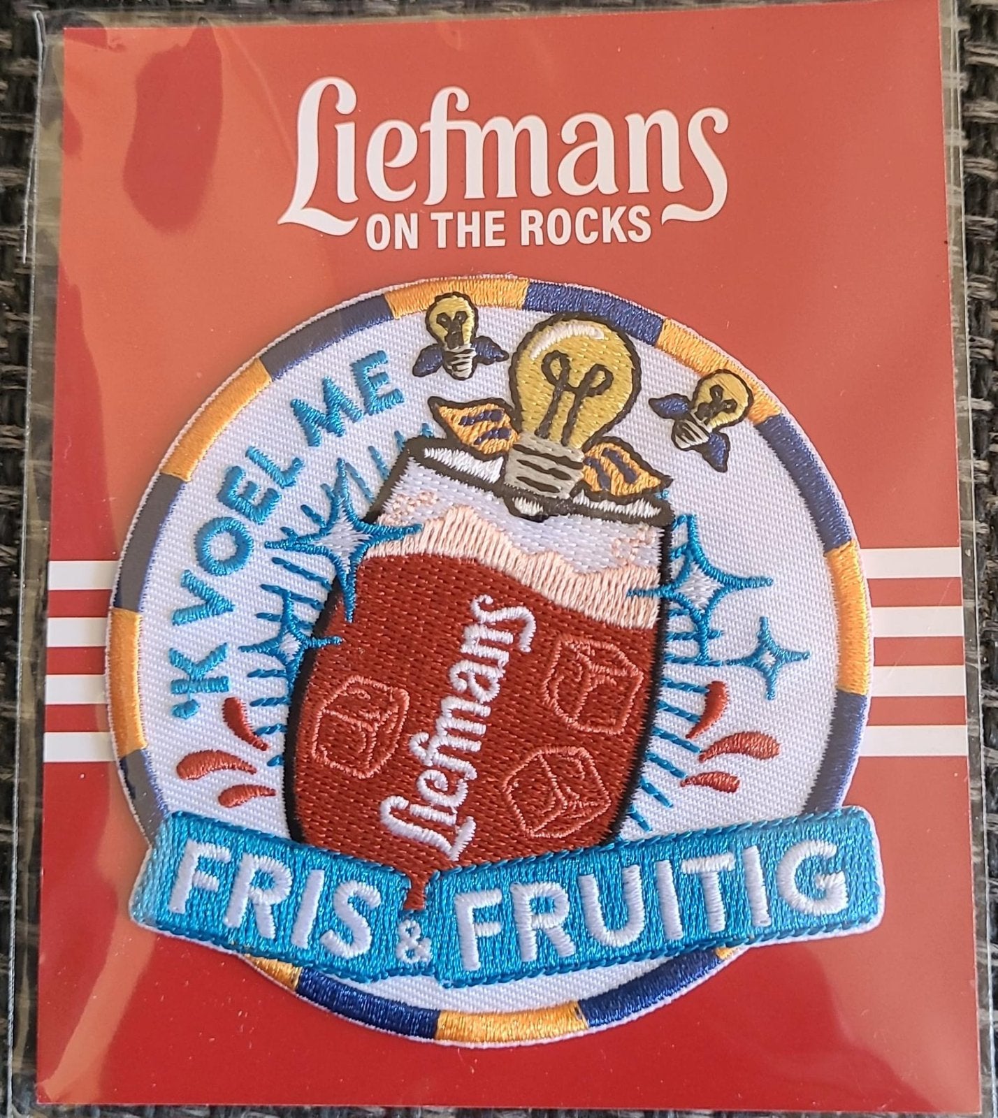 Liefmans embleem ik voel me fris & fruitig, Ophalen of Verzenden, Zo goed als nieuw, Overige typen, Carnaval