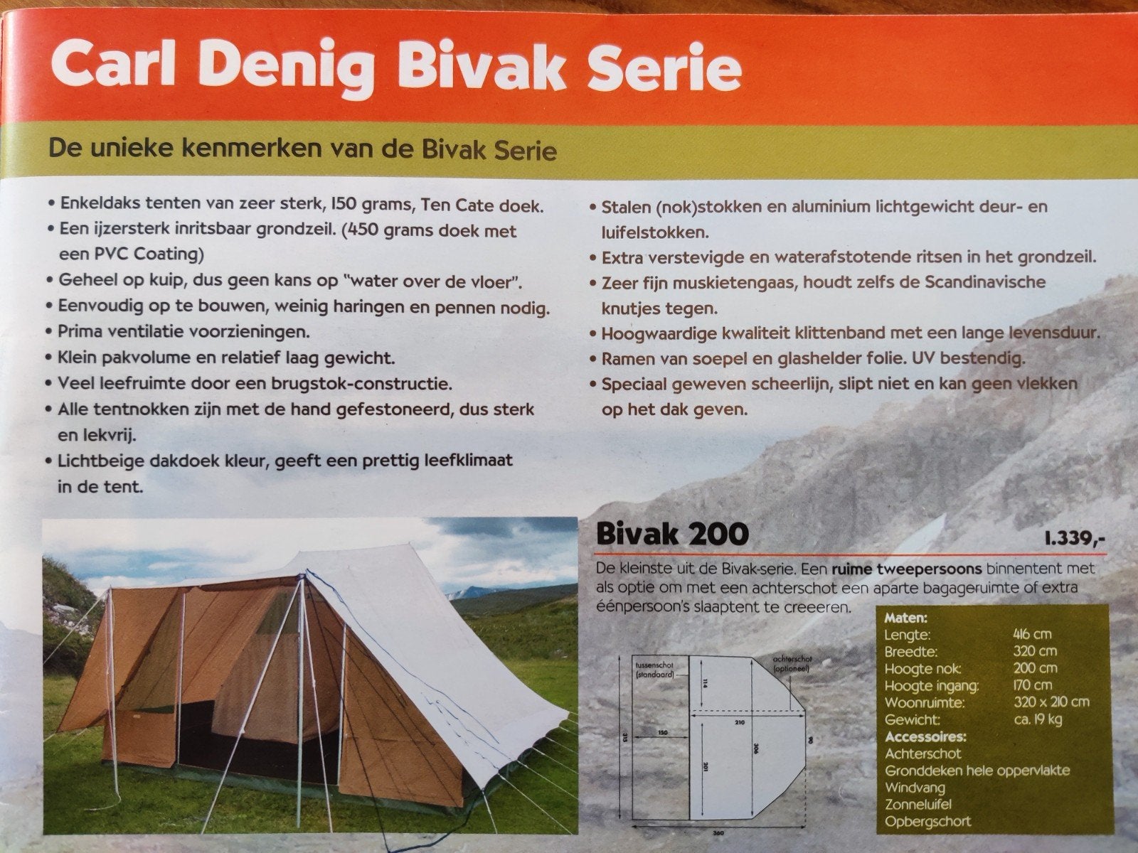Carl Denig Bivak 200 piramide tent met aanritsbare kuip, Ophalen, Gebruikt