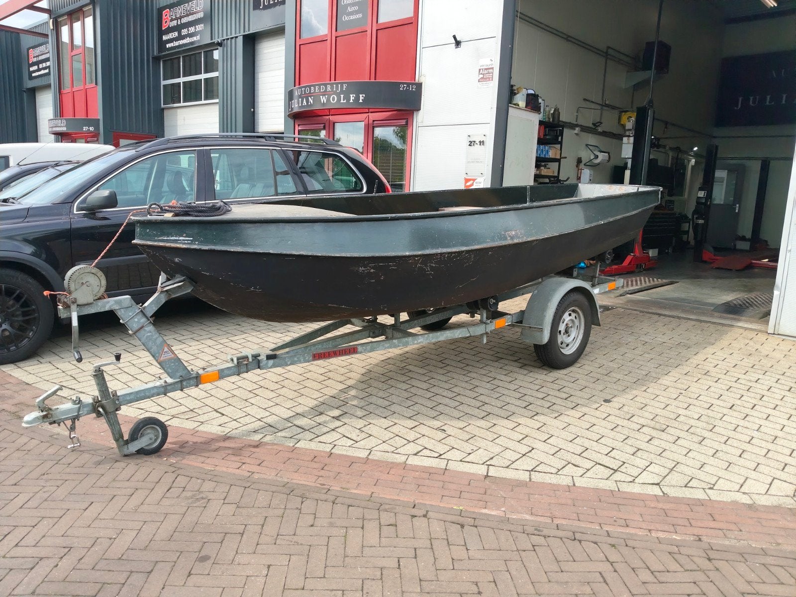 stalen grachten boot sloep incl kantelttailer, Stalen boot, Stalenboot, 5 m, Ophalen of Verzenden