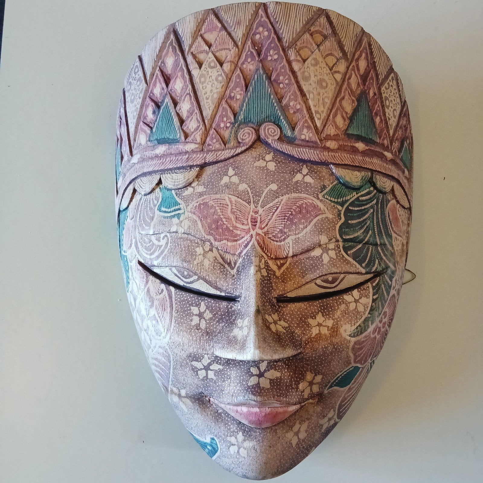 Houten Batik Topeng masker uit Indonesië, Ophalen of Verzenden