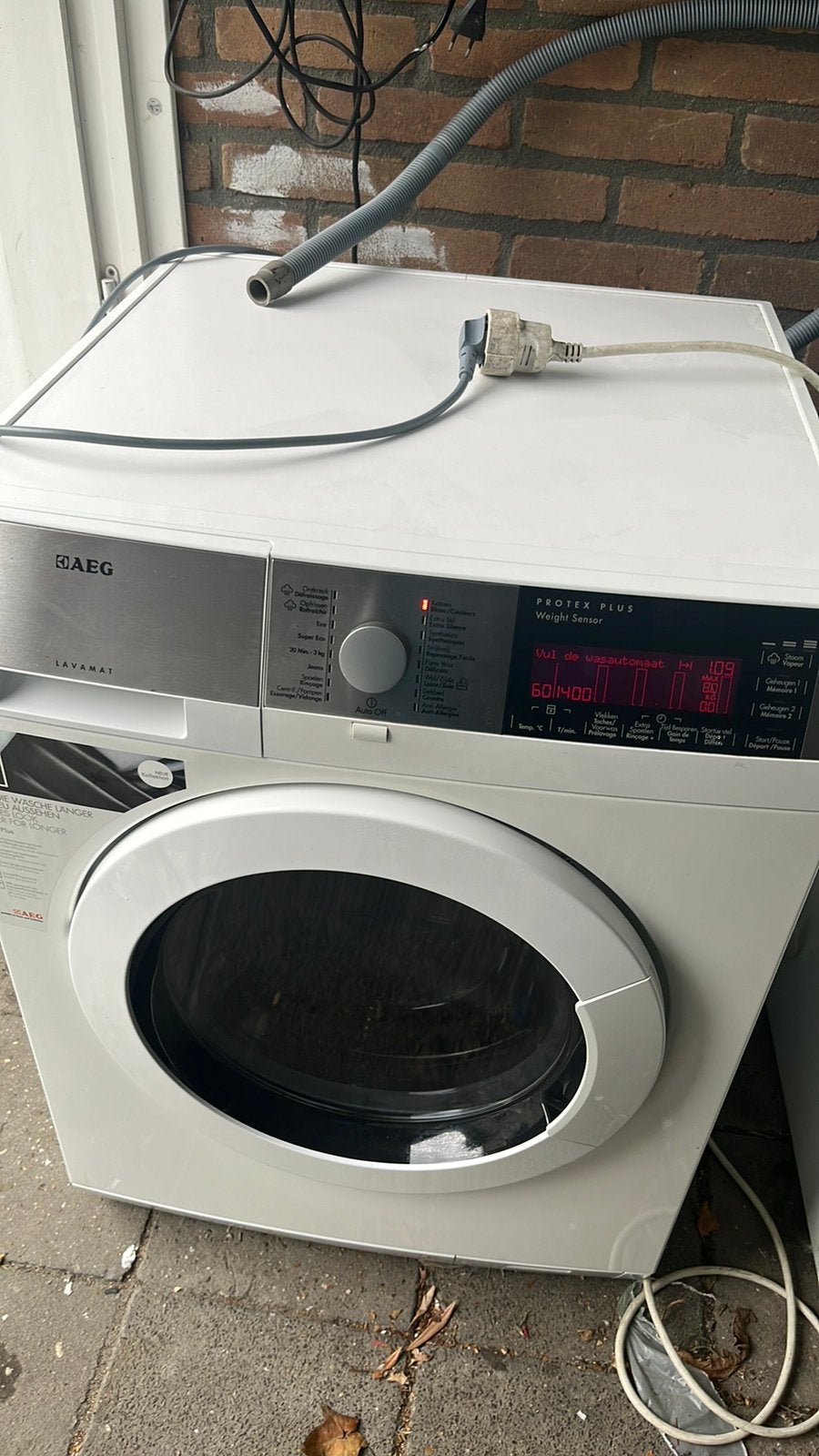 AEG, 6 tot 8 kg, Ophalen, Zo goed als nieuw, Minder dan 85 cm