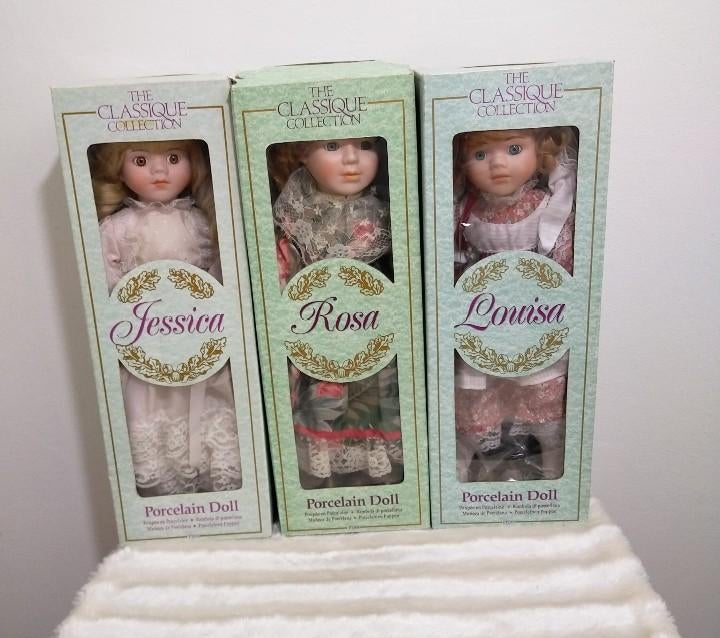 3 Porseleinen handgeschilderde poppen The Classic Collection, Verzamelen, Poppen, Verzenden, Nieuw, Pop