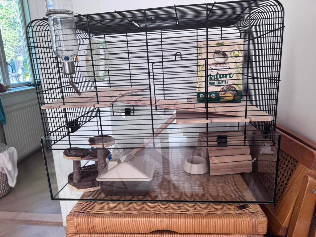 Hamsterkooi met toebehoren, Kooi, Minder dan 75 cm, Zo goed als nieuw, Ophalen