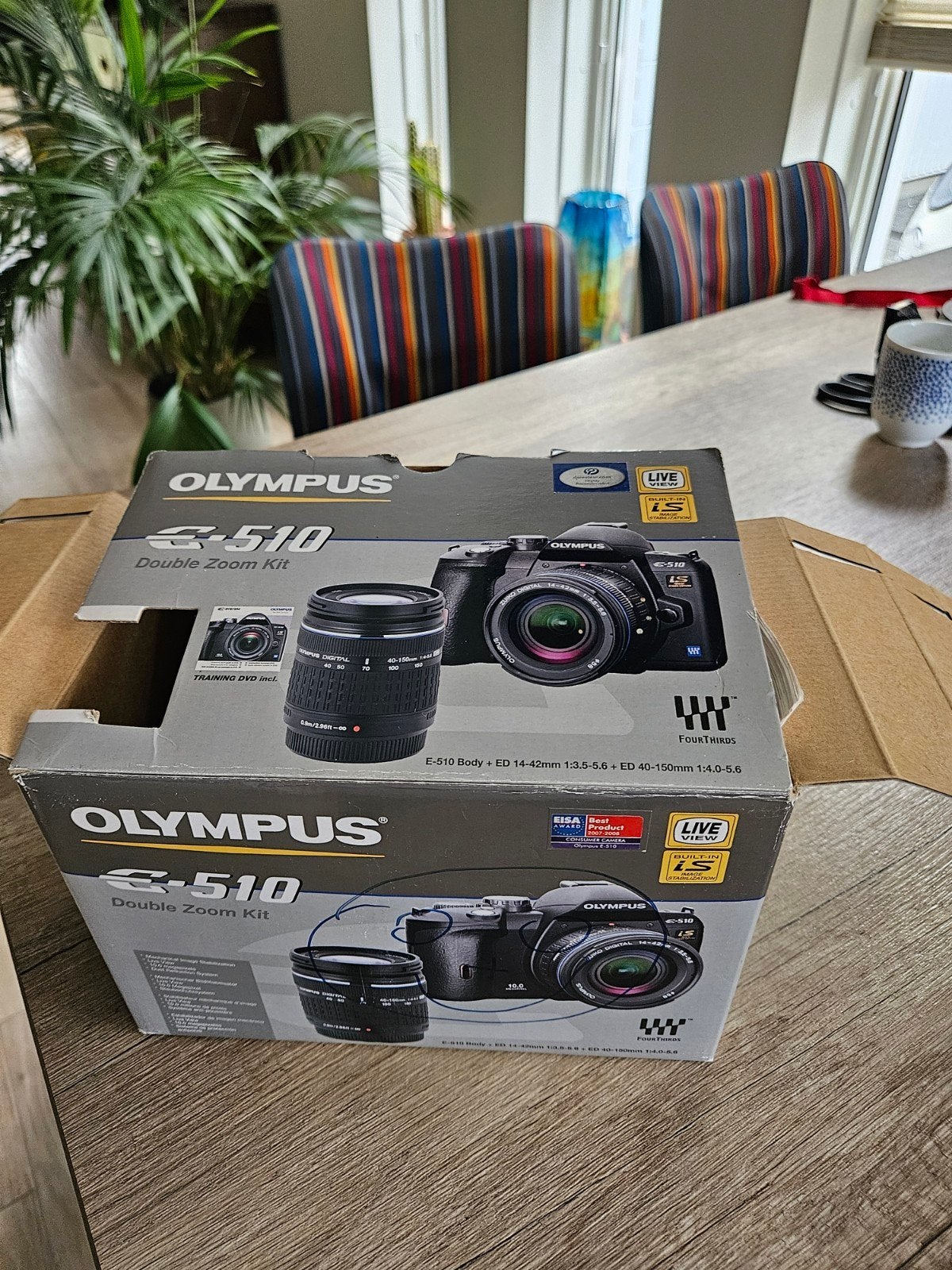 Olympus E-510 Double Zoom Kit - Compleet in doos, Spiegelreflex, Accu, Ophalen of Verzenden, Zo goed als nieuw