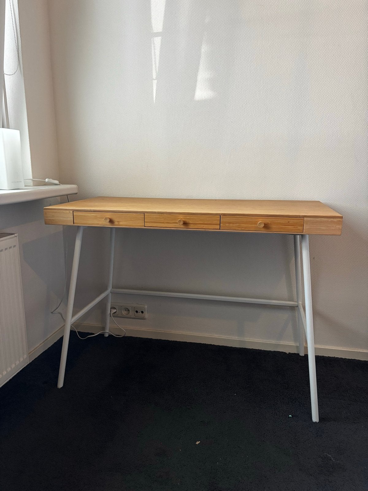 IKEA LILLÅSEN Bureau Bamboe 102x49 cm met 3 lades, Ophalen, Gebruikt, Scandinavisch, Bruin