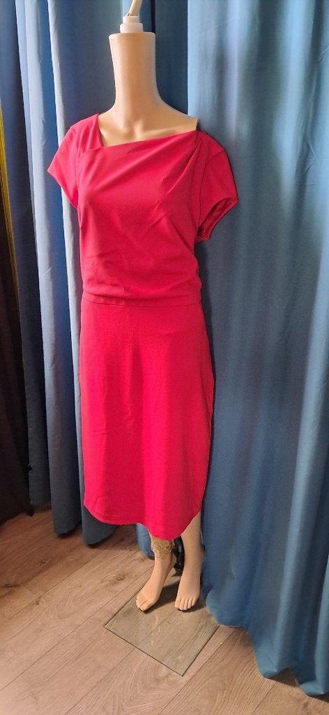 Mart Visser Rode Jurk Maat 42-44 met Rits en Zakjes, Kleding | Dames, Maat 42/44 (L), Nieuw, Knielengte, Rood