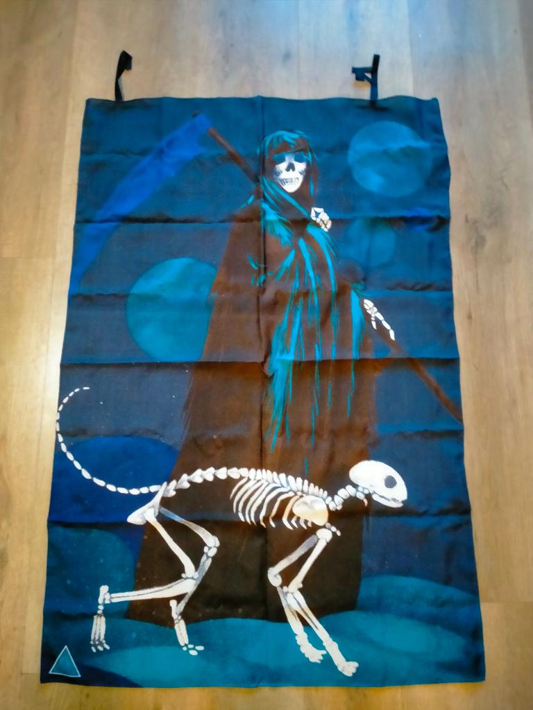 Grim Reaper gothic punk vintage logo vlag RARE, Ophalen of Verzenden, Zo goed als nieuw