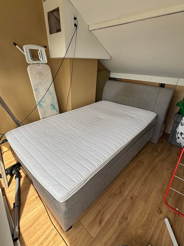 Twijfelaar boxspring, Ophalen, Gebruikt, Eenpersoons, 120 cm