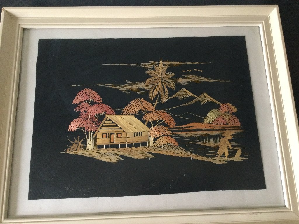 Indonesische schilderijen, Indonesië, Ophalen of Verzenden, Schilderij, Natuurlijk materiaal