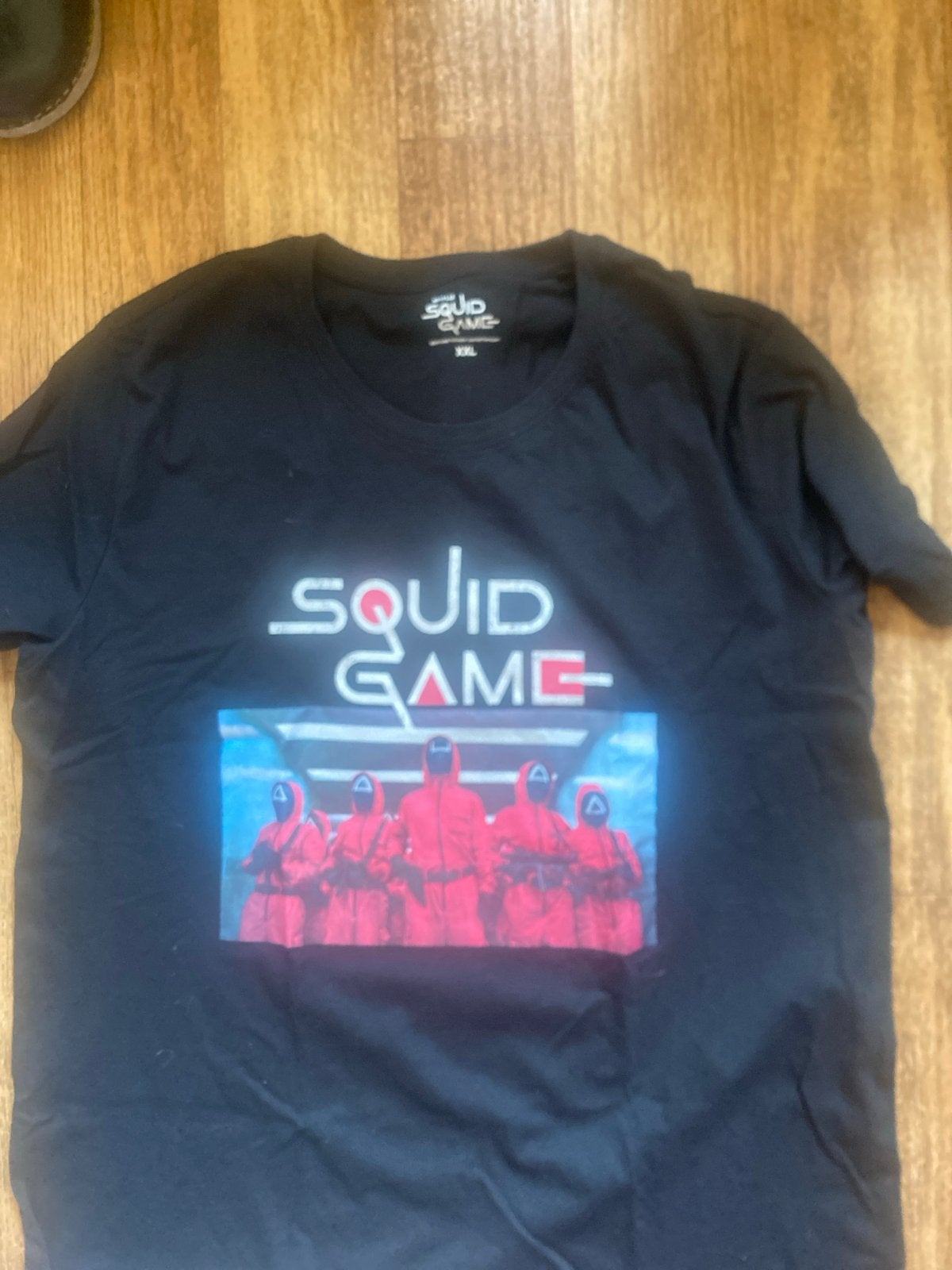 Squid Game T-shirt Zwart XXL, Ophalen of Verzenden, Zo goed als nieuw, Maat 56/58 (XL), Zwart