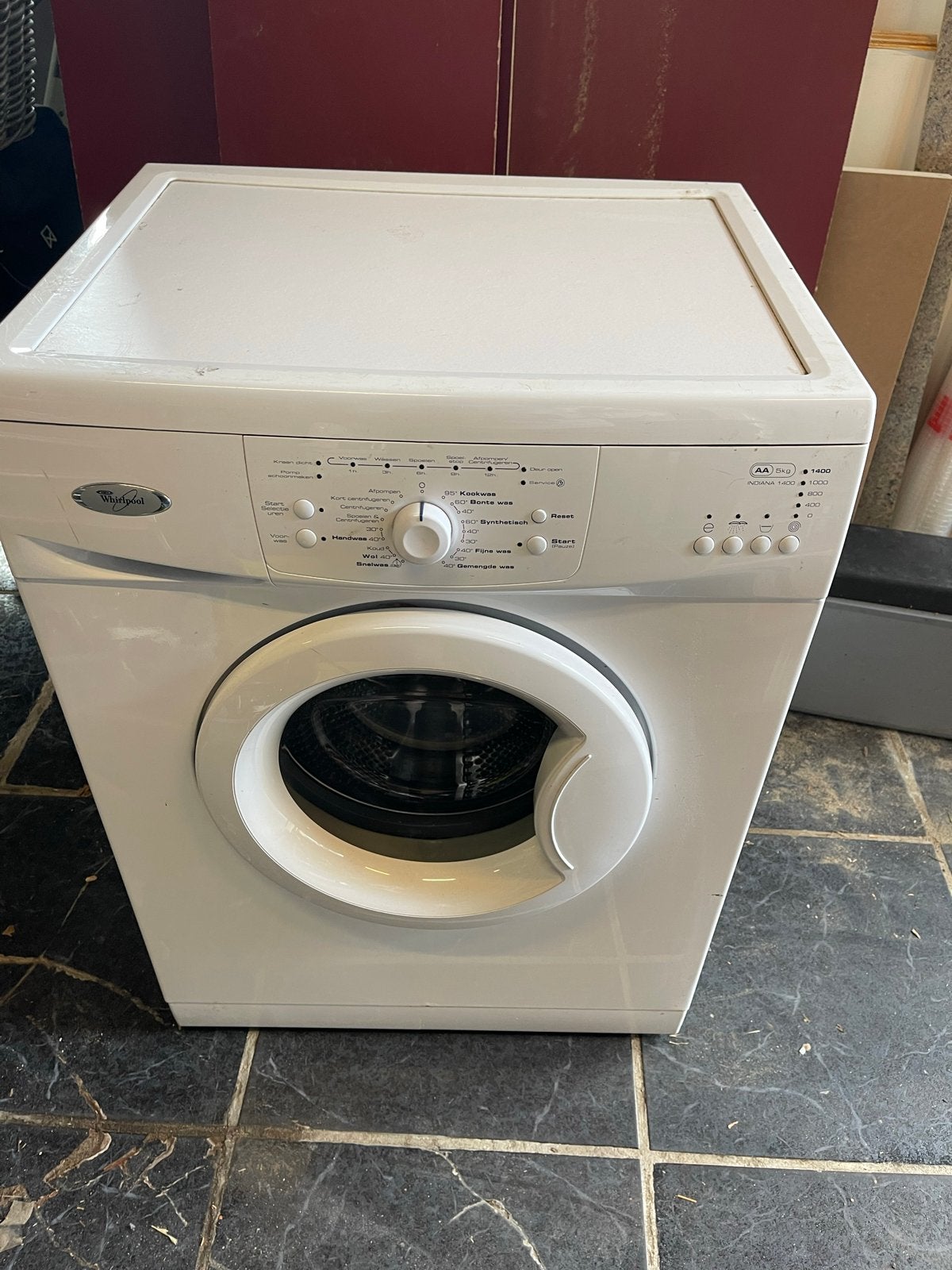 Whirlpool Wasmachine - Voorlader, 6 kg, 1400 toeren, Gebruikt, Ophalen of Verzenden, Voorlader, 85 tot 90 cm