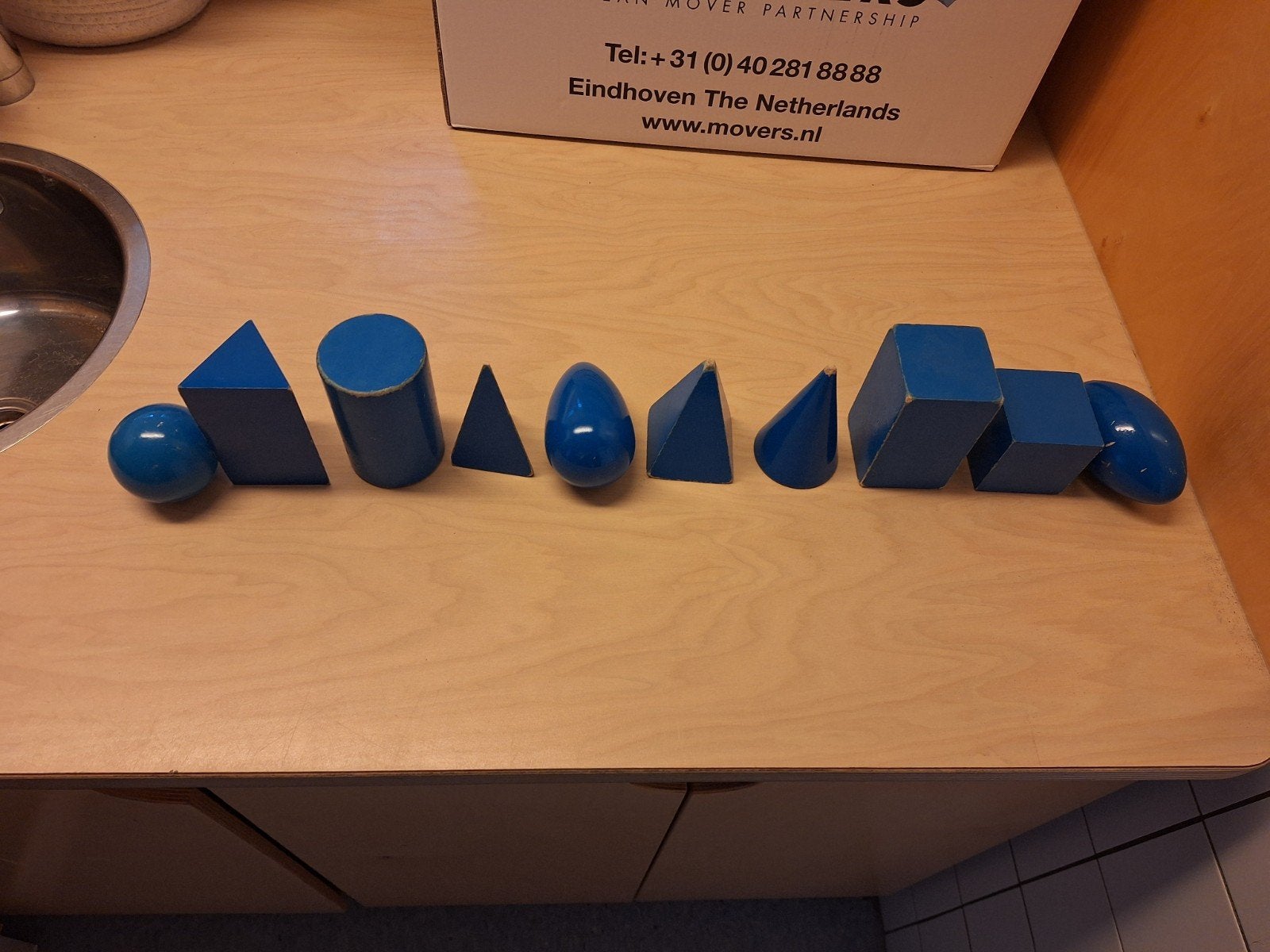 orginele MONTESSORI geometrische lichamen ( massief hout ), Ophalen of Verzenden, Gebruikt