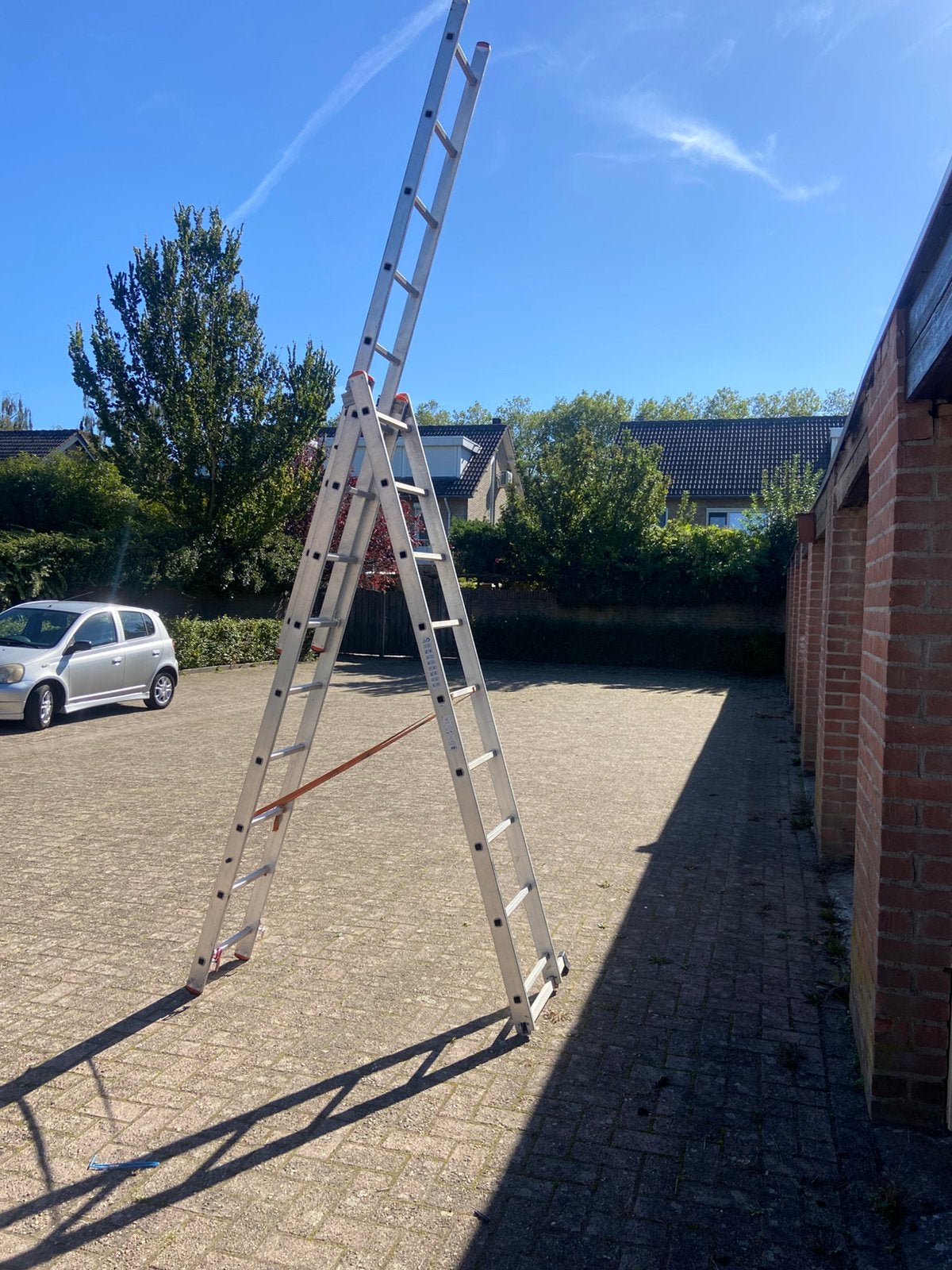 Reformladder 3x9 sporten., Doe-het-zelf en Verbouw, Ophalen, Zo goed als nieuw, 4 meter of meer