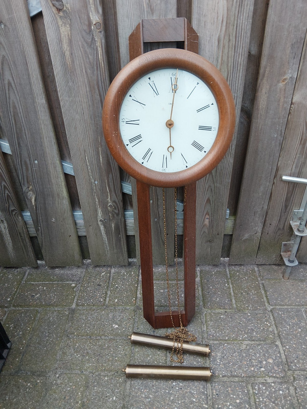 Vintage wandklok met Romeinse cijfers, Antiek en Kunst, Ophalen