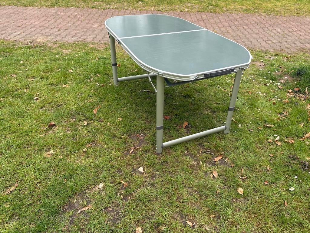 Obelink Canini Ovale Campingtafel - 120x80 cm Verstelbaar, Caravans en Kamperen, Kampeermeubelen