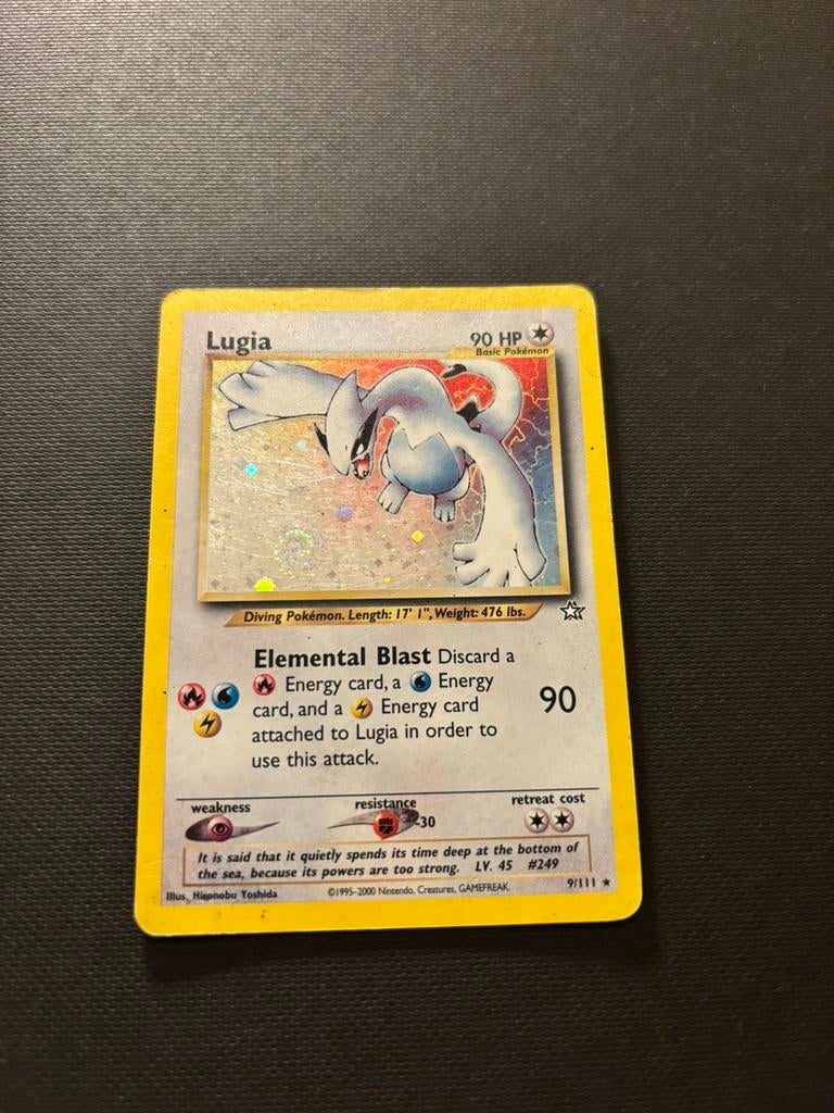 Lugia Pokémon Kaart - Neo Genesis Holo 9/111, Ophalen of Verzenden, Gebruikt, Losse kaart, Foil