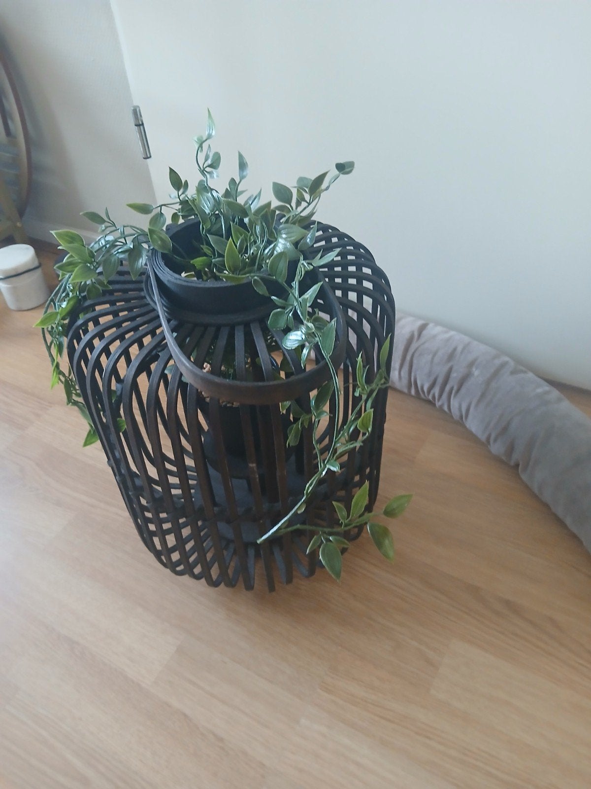Prachtige set grote kandelaar met kunstplant, Ophalen of Verzenden, Zo goed als nieuw, Rond, Hout