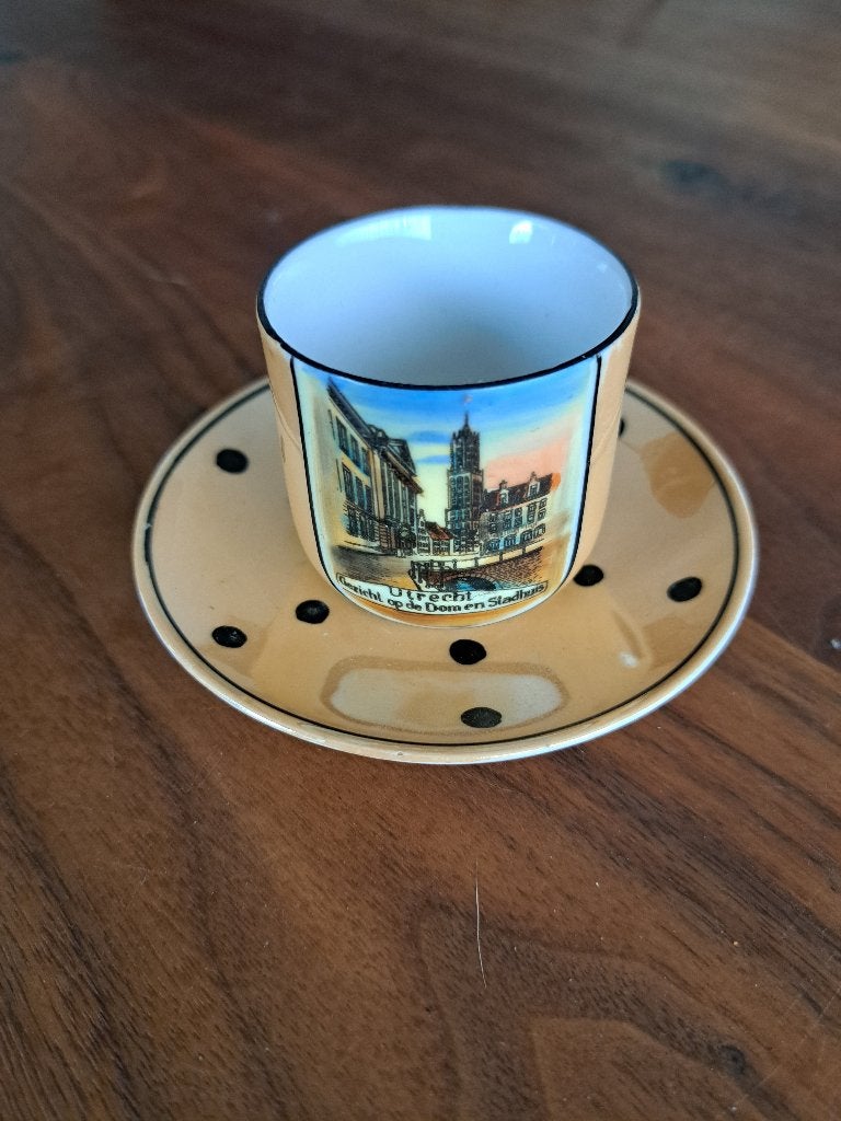 Kop en schotel, Stadhuisplein, Domtoren, Antiek en Kunst, Ophalen of Verzenden