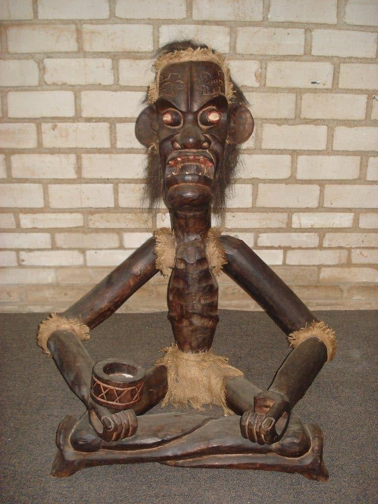 Beeld Afrikaans Beeld  88 cm Hoog  , Massief hout, Ophalen, 50 - 100 cm, Handgemaakt, Beeld