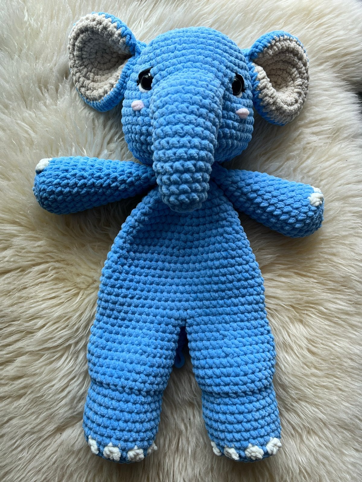 Handgemaakt Gehaakt Knuffeldoekje XL Olifant | Lovey, Overige merken, Blauw, Nieuw, Middelgroot (20 tot 80 cm)