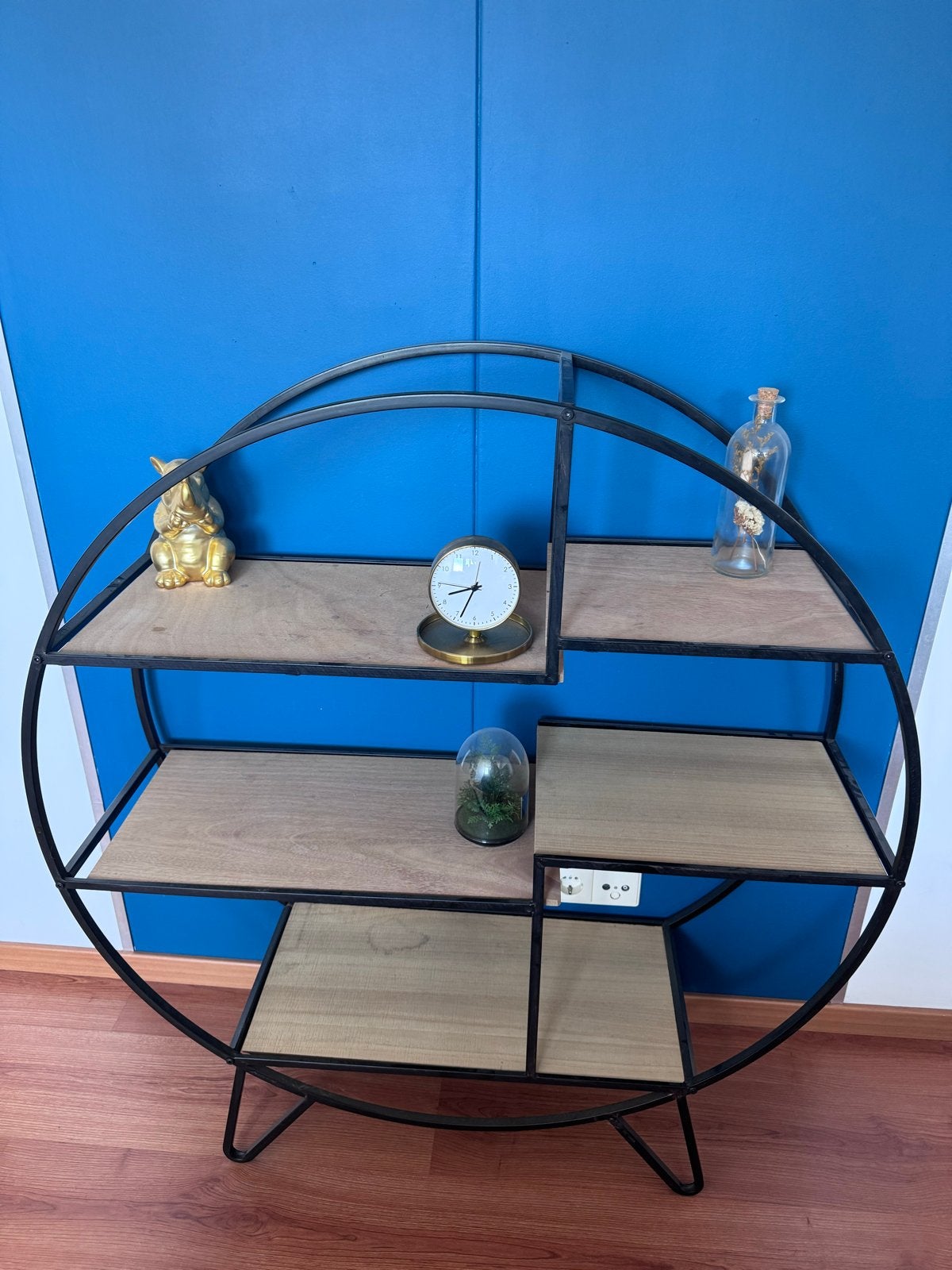Rond wandrek/boekenkast industrieel design/wanddecoratie, Ophalen, Zo goed als nieuw