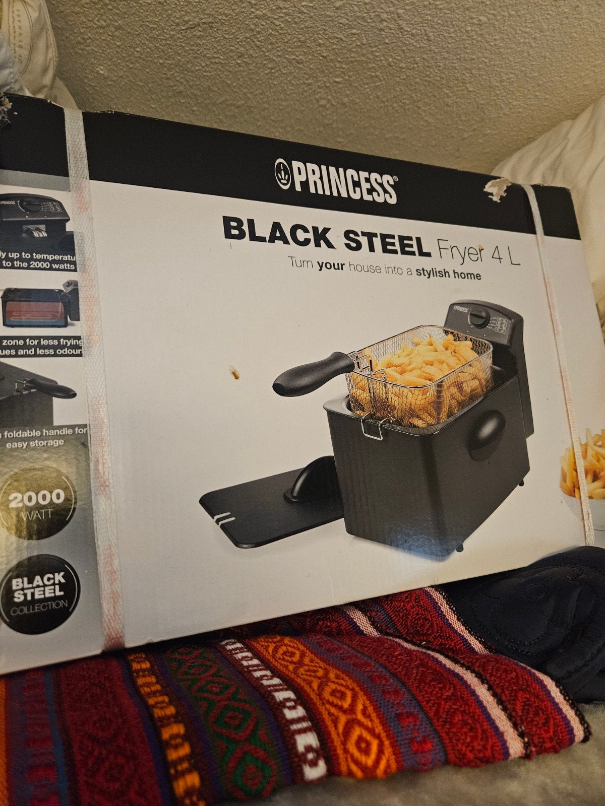 Princess Black Steel Friteuse 4L - Nieuw in doos, 3 tot 4 liter, Ophalen of Verzenden, Nieuw