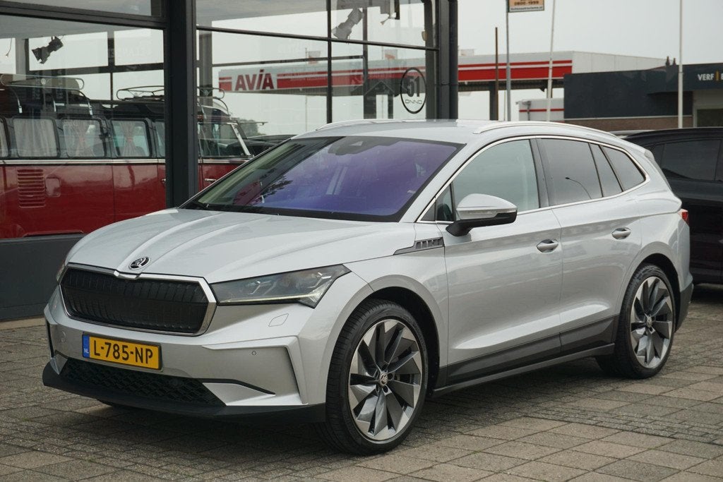 Skoda Enyaq iV 80 First Edition | 91% Soh | trekhaak, Auto's, Skoda, Automaat, Achterwielaandrijving, Gebruikt, Leder en Stof