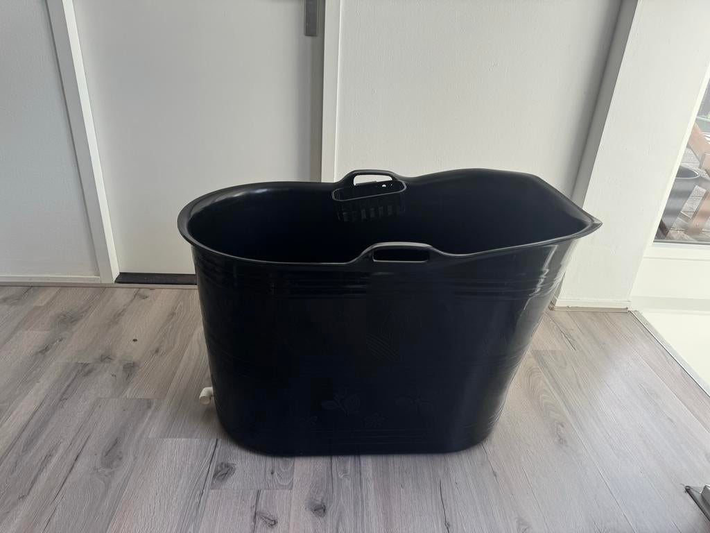 Zwart zitbad met afvoerslang (bath bucket xl) 210 liter, Ophalen, Zo goed als nieuw, Zwart