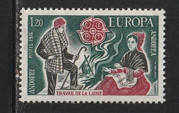 Verenigd Europa 1976 - Frans Andorra - Verwerking van Wol, Ophalen, Postfris, Overige thema's