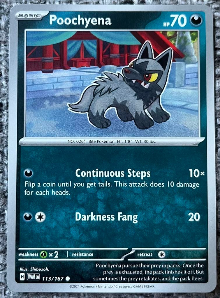 Pokémonkaart Poochyena (261) •Twilight Masquerade (113/167), Verzenden, Nieuw, Losse kaart