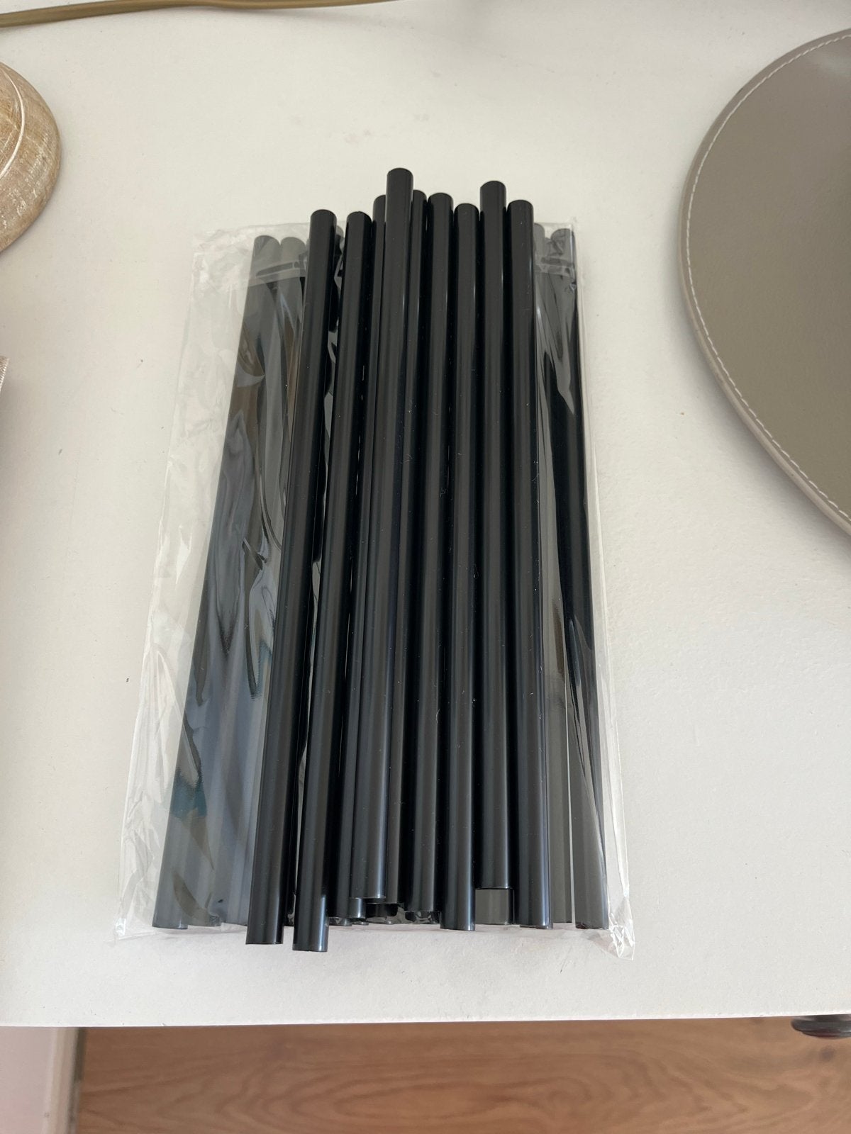 Nieuwe dikke zwarte plastic rietjes, Ophalen, Nieuw, Kunststof, Zwart