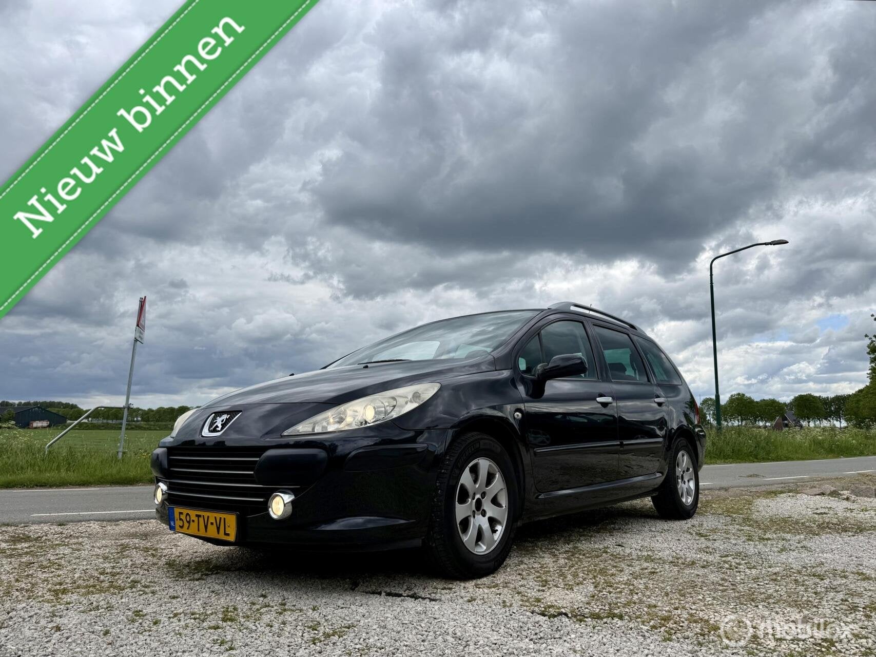 Peugeot 307 SW 1.6-16V Pack, BJ 2007, Pano, Airco, 6 Prs, Auto's, Peugeot, Gebruikt, 715 kg, 7 stoelen, Zwart
