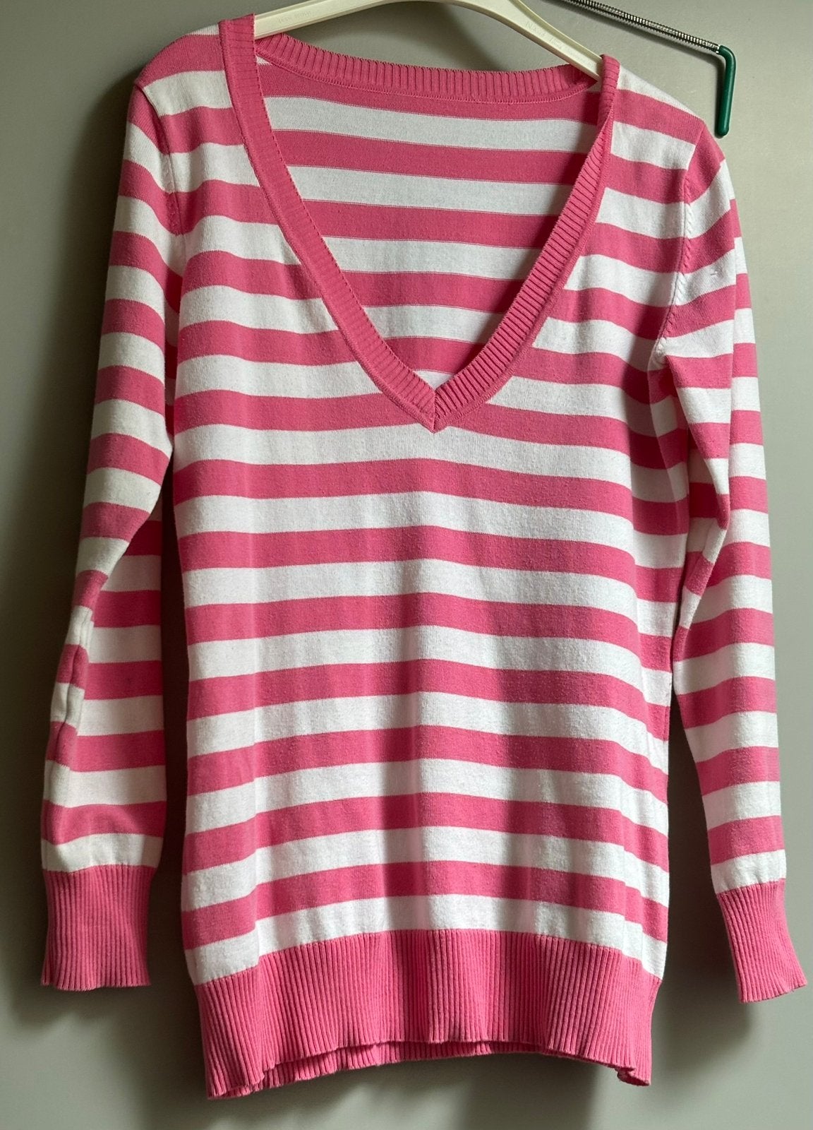 Trui rose witte streep maat 42, Verzenden, Zo goed als nieuw, Maat 42/44 (L), Roze