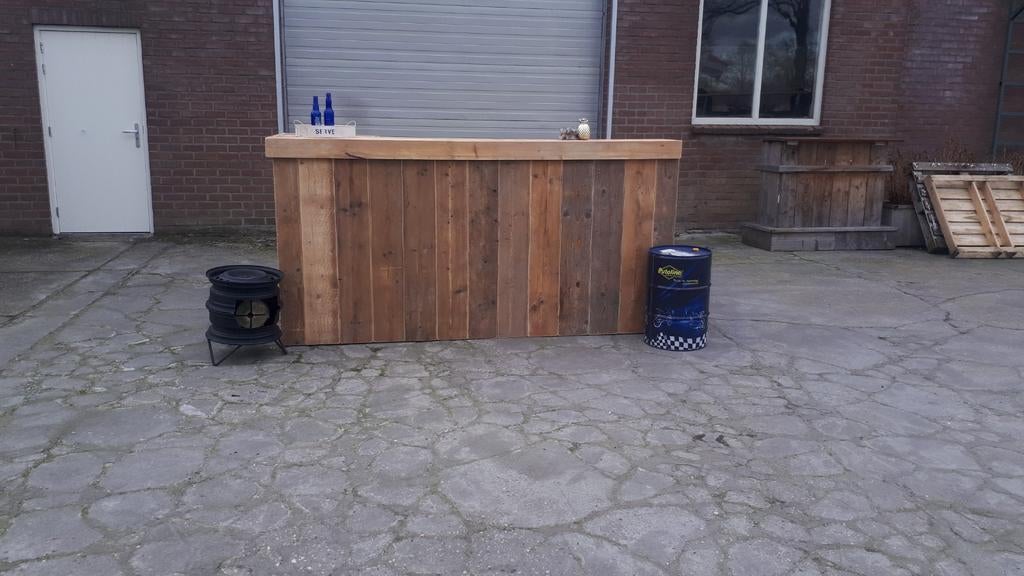 Steigerhouten balie/ bar / toonbank van gebruikt steigerhout, Ophalen of Verzenden