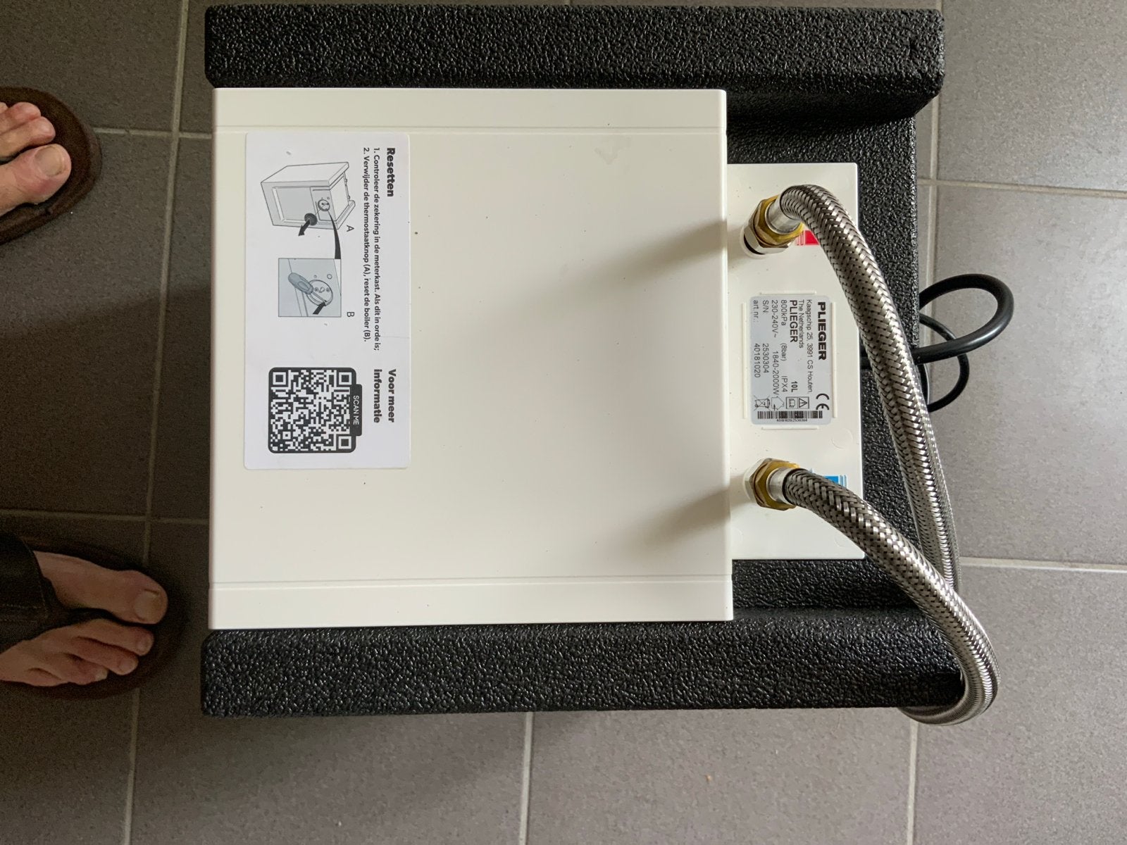 Plieger Hotfill Boiler 10L - Zwart, Koperen Ketel, 2000W, Doe-het-zelf en Verbouw, Geisers en Boilers, Ophalen, Nieuw, Boiler