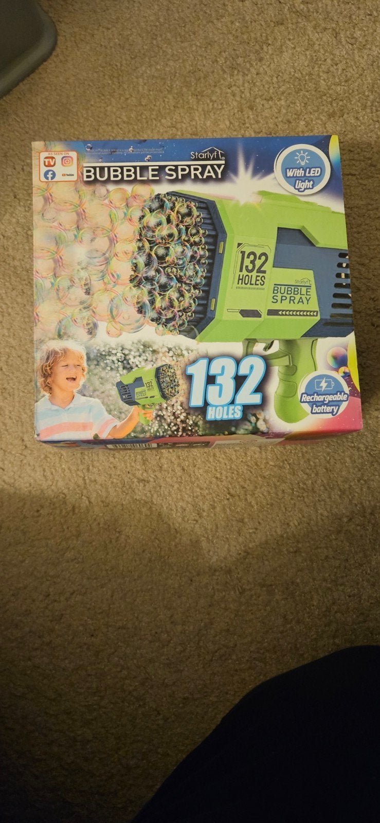 Nieuwe Starlyf Bubble Spray met 132 gaten en LED-licht, Ophalen, Nieuw, Jongen of Meisje