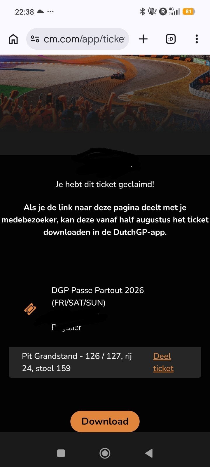 3 dagen Dutch GP PitGrandstand, Tickets en Kaartjes