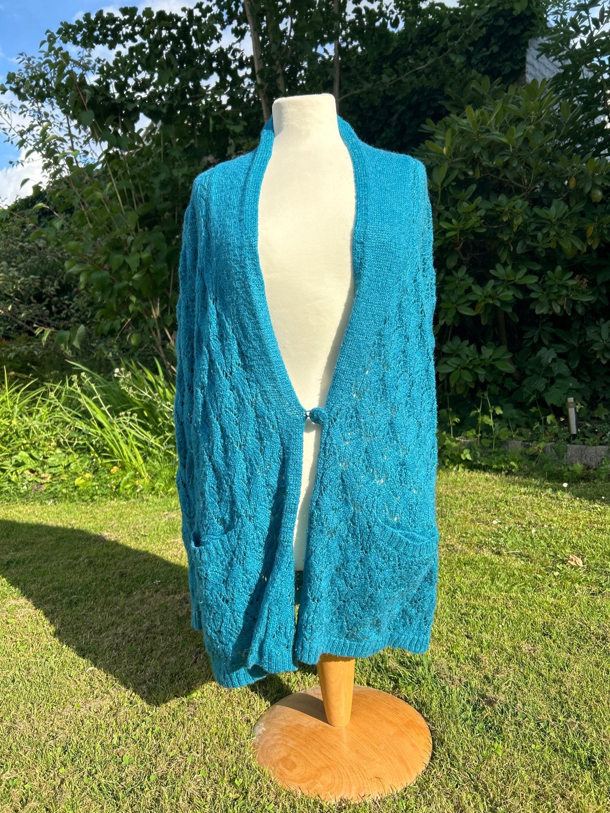 Lang King Louie wollen (Mohair) vest - Maat S, Ophalen of Verzenden, Gedragen, Maat 36 (S), Blauw