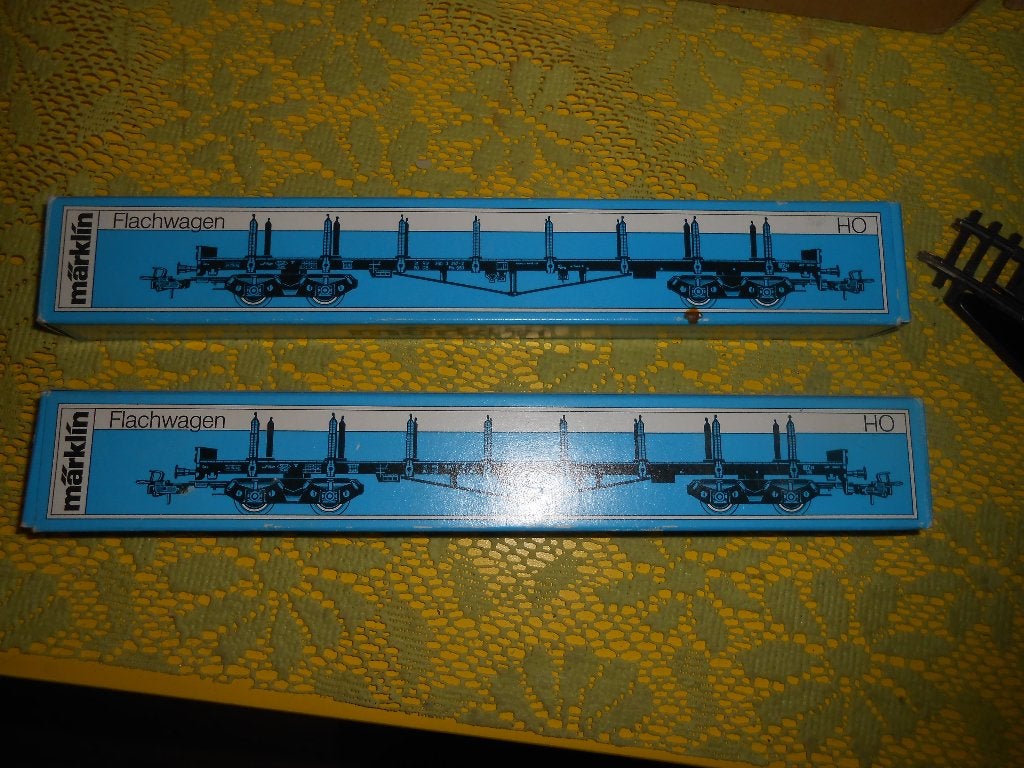 Märklin 4663 2x de lange zware metalen rongenwagons, Wisselstroom, Treinset, Nieuw, Ophalen of Verzenden
