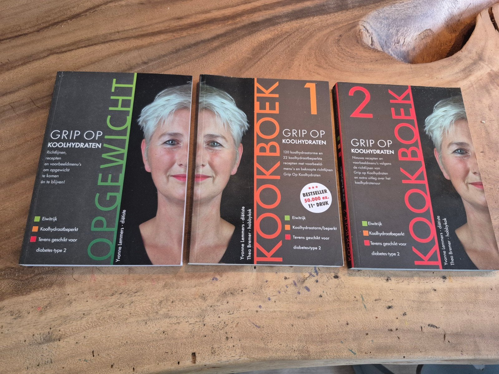 Grip op Koolhydraten Kookboeken (3 stuks), Hoofdgerechten, Gezond koken, Ophalen of Verzenden, Zo goed als nieuw