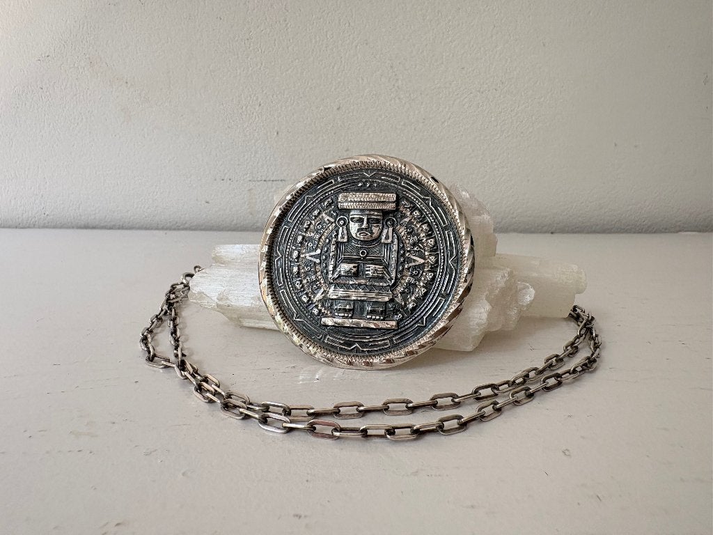 Vintage Mexicaanse hanger en broche, Sieraden, Tassen en Uiterlijk, Antieke sieraden, Ophalen of Verzenden, Zilver, Overige typen