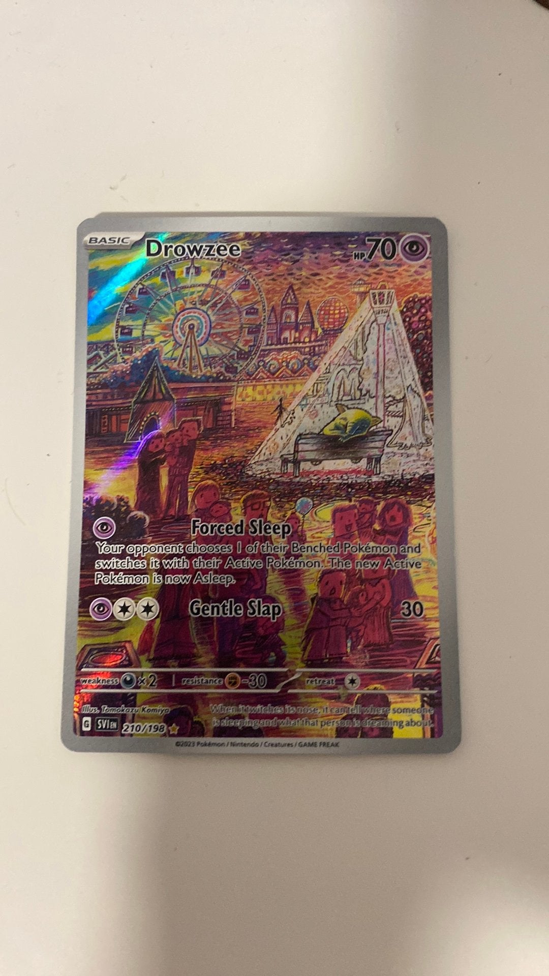 Pokemon kaart Drowzee Scarlet & Violet (210/198) - Foil, Ophalen of Verzenden, Zo goed als nieuw, Losse kaart, Foil